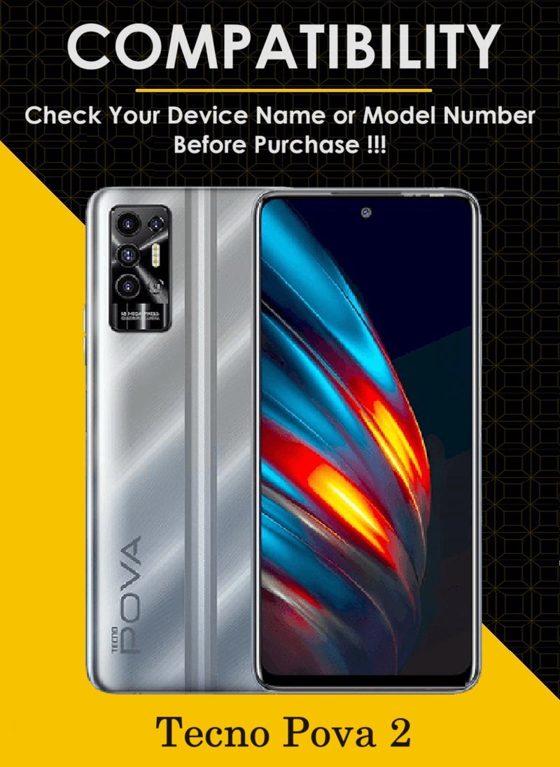 Tempered Glass Screen Protector 5D Designed For Tecno Pova 2 Full Glue Edge to Edge Full Screen Coverage And Bubble Free