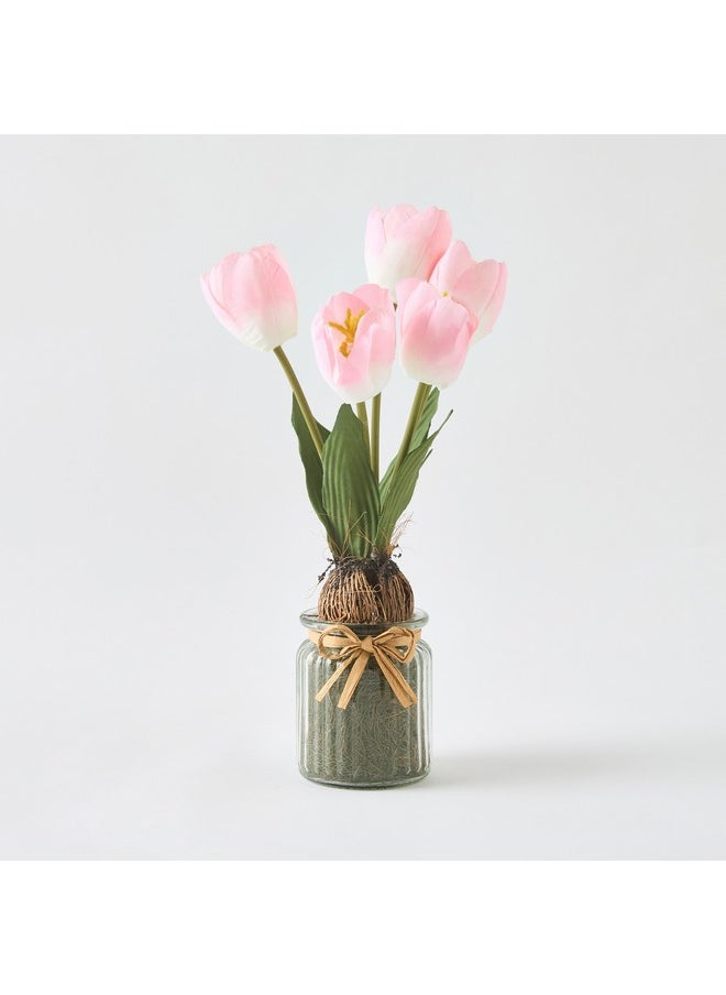 Home Box Caven Tulip Arrangement in Glass Vase 13 x 34 x 13 cm  - Image 5
