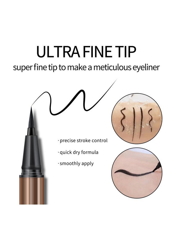 KYDA 2 Pcs Brown Liquid Eyeliner, Natural Matte Tint, Ultra Fine Tip, Lasting Pigment Eyeliner Pencil, Silky Smooth Formula, Quick Drying - Image 3