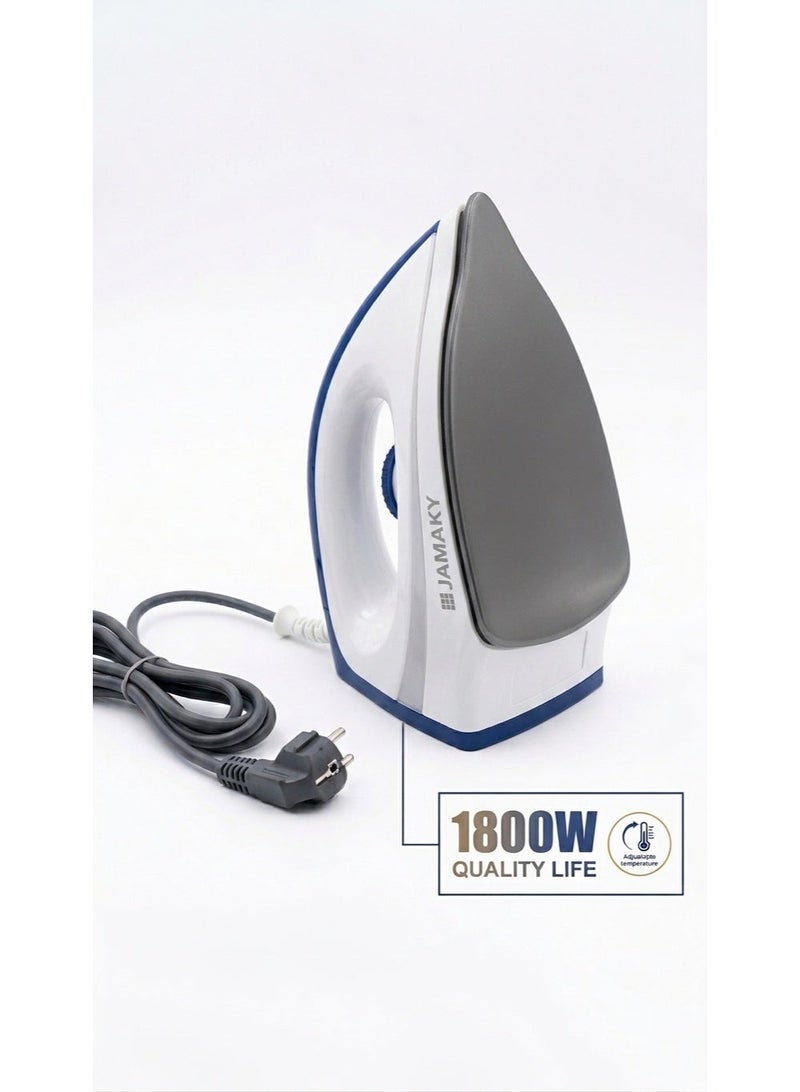 Jamaky Dry Iron with Adjustable Temperature Control and Wide Soleplate for Fast & Efficient Ironing - Image 2