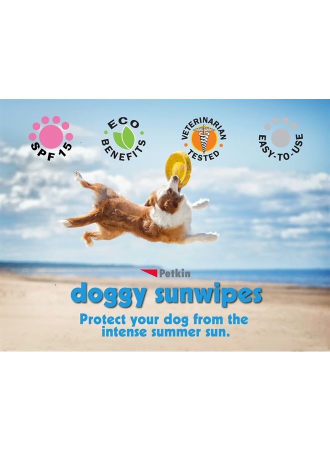 Petkin Dog Sunscreen Sunwipes (2-Pack) - Sunscreen for Dogs, SPF 15 - Simply Wipe on Anytime for Instant Sun Protection - Includes 20 Jumbo Size Wipes, Vanilla Coconut Scent - Ideal for Home or Travel - Image 3