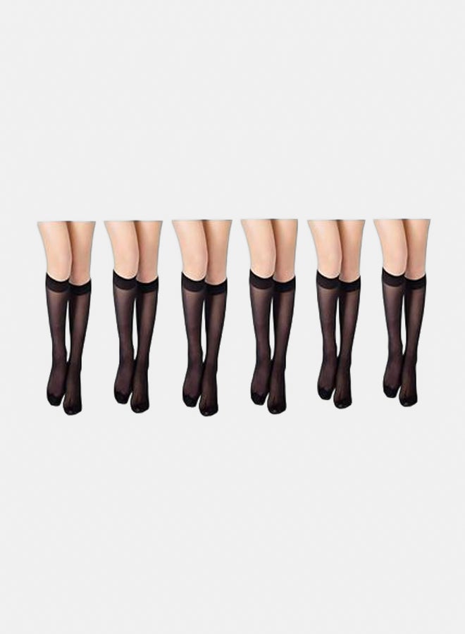 Silvy - Set Of (6) Knee High Voile Socks - Image 1