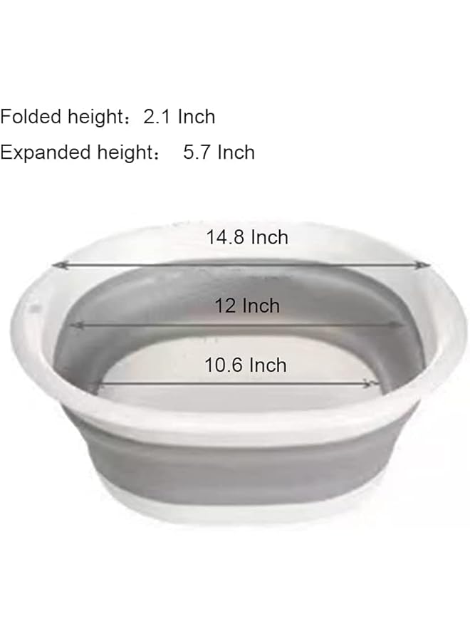 Zaboon حوض غسيل قابل للطي وخفيف الوزن وقابل للحمل وحوض قابل للطي للتخييم وأحواض السيارات الترفيهية، مجموعة من 3 قطع صغيرة الحجم - Image 3