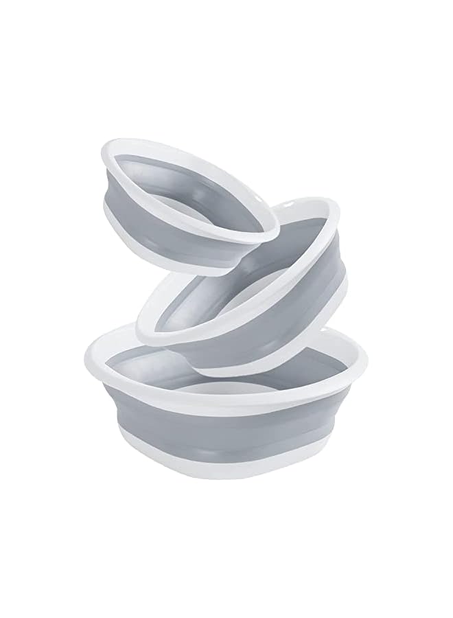 Zaboon حوض غسيل قابل للطي وخفيف الوزن وقابل للحمل وحوض قابل للطي للتخييم وأحواض السيارات الترفيهية، مجموعة من 3 قطع صغيرة الحجم - Image 2