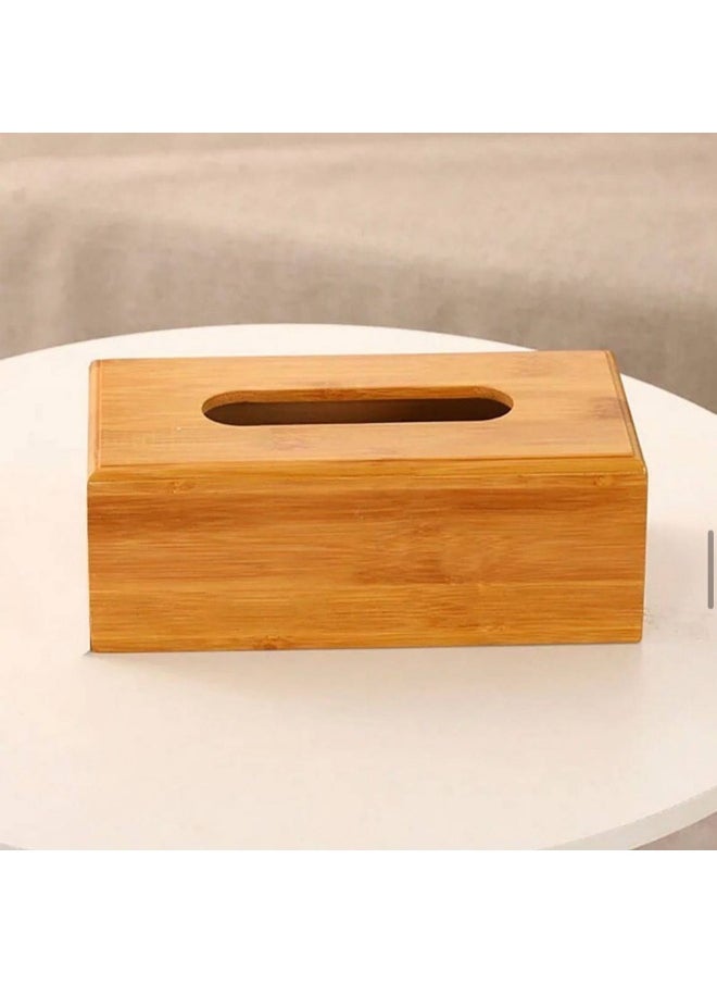 Generic Bamboo Tissue Box with Modern Design – Premium Quality, Easy Assembly, Perfect for Bedroom, Living Room, and Any Room in the House TH  - Image 2