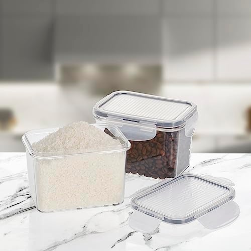 SCL Steelo Steelo Sofresh Soclick Plastic Container Set Kitchen Organiser Air Tight Container Fridge Safe US FDA Approved PET Food Grade Heavy Duty Material,BPA Free (Clear,900ml,Pack of 2) - Image 5