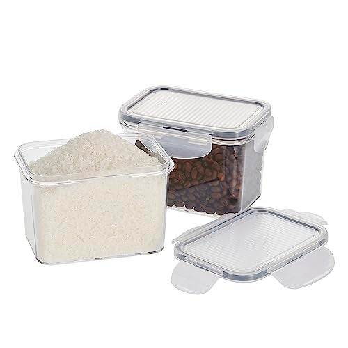 SCL Steelo Steelo Sofresh Soclick Plastic Container Set Kitchen Organiser Air Tight Container Fridge Safe US FDA Approved PET Food Grade Heavy Duty Material,BPA Free (Clear,900ml,Pack of 2) - Image 1
