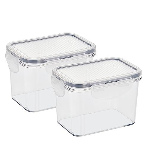 SCL Steelo Steelo Sofresh Soclick Plastic Container Set Kitchen Organiser Air Tight Container Fridge Safe US FDA Approved PET Food Grade Heavy Duty Material,BPA Free (Clear,900ml,Pack of 2) - Image 3