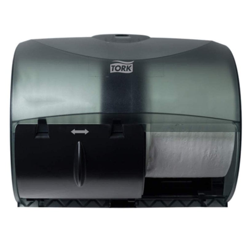 Tork OptiCore® Twin Toilet Paper Roll Dispenser Black T11, High Capacity, 565728 - Image 1