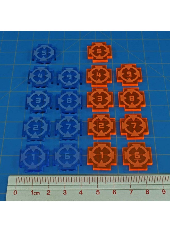 LITKO Space Fighter Target Lock Token Set ; Ship Number ; Compatible With Star Wars Xwing (Singlesided 19 Fluorescent Blue & Fluorescent Orange) - Image 5