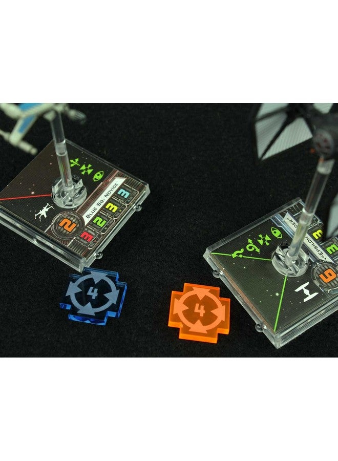 LITKO Space Fighter Target Lock Token Set ; Ship Number ; Compatible With Star Wars Xwing (Singlesided 19 Fluorescent Blue & Fluorescent Orange) - Image 4
