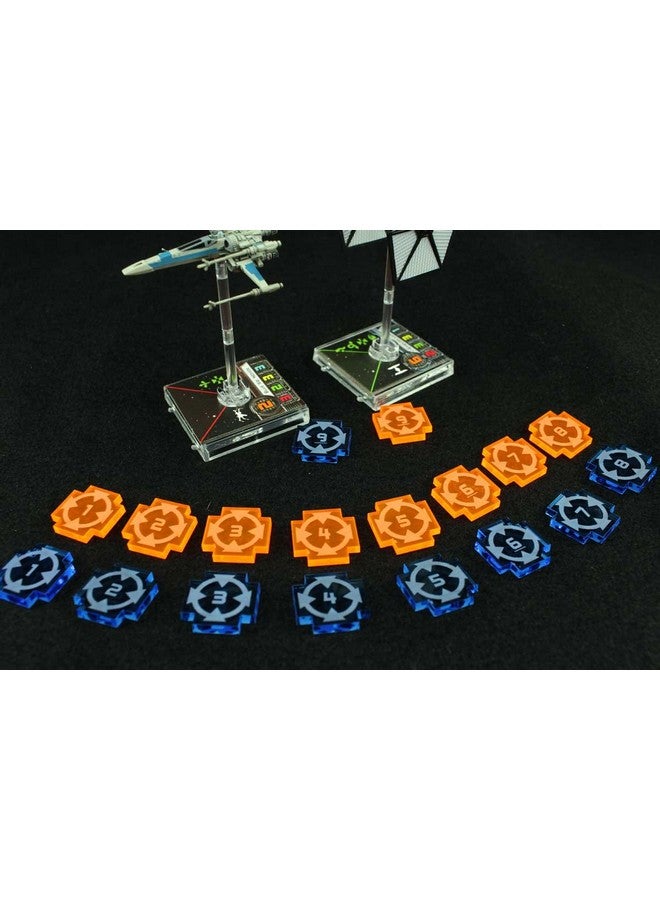 LITKO Space Fighter Target Lock Token Set ; Ship Number ; Compatible With Star Wars Xwing (Singlesided 19 Fluorescent Blue & Fluorescent Orange) - Image 3