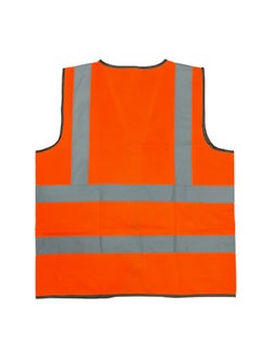 TAHA BETTA Safety Jacket – 4-Line Reflective Stripes, ID Pocket, Orange, for Enhanced Visibility and Functionality | Size-XL  - Image 2