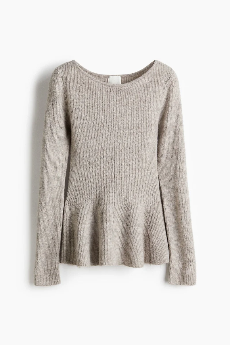 H&M Rib-knit peplum top