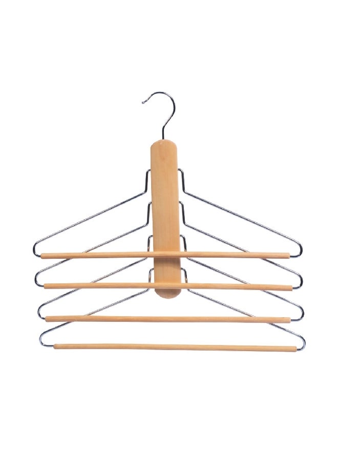 Yikai 4-Segment Sturdy Trouser Hanger Beige and Silver 40.5 x 1.6 x 40 cm WHS40136