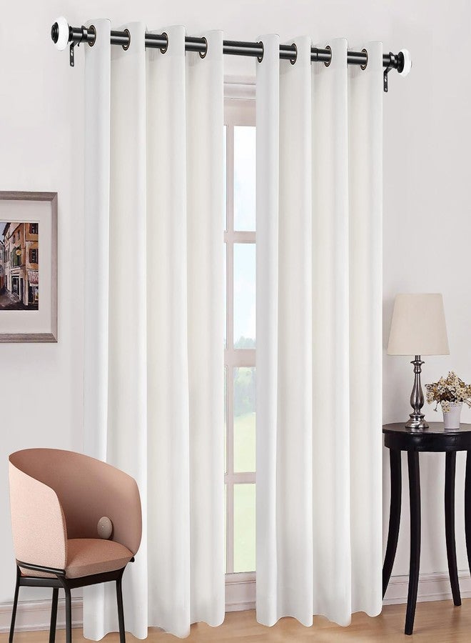 USFOOK Curtain Rods 32 to 58 Inch (2.6-4.8ft), 7/8 Inch Telescoping Splicing Drapery Rods for Windows, Black Decorative Curtain Rod for Home with Translucent Finials - Image 5
