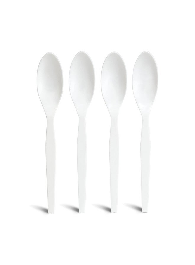 PERK Staples Perk Plastic Spoons, Medium-Weight Disposable Silverware, Perfect For Breakfast, Snacks, Desserts, 300-Pack, White - Image 2