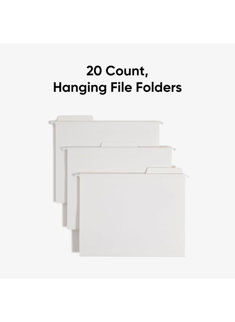 Smead Smead FasTab Hanging File Folder, 1/3-Cut Built-in Tab, Letter Size, White, 20 per Box (64002)  - Image 3