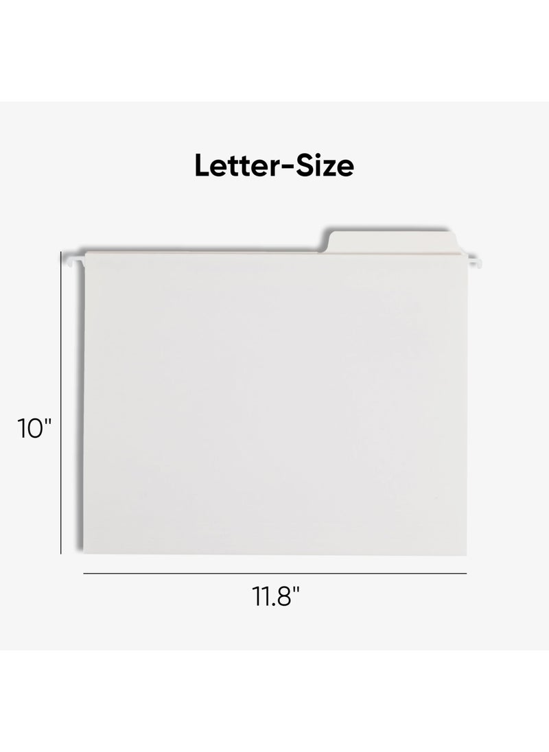 Smead Smead FasTab Hanging File Folder, 1/3-Cut Built-in Tab, Letter Size, White, 20 per Box (64002)  - Image 2