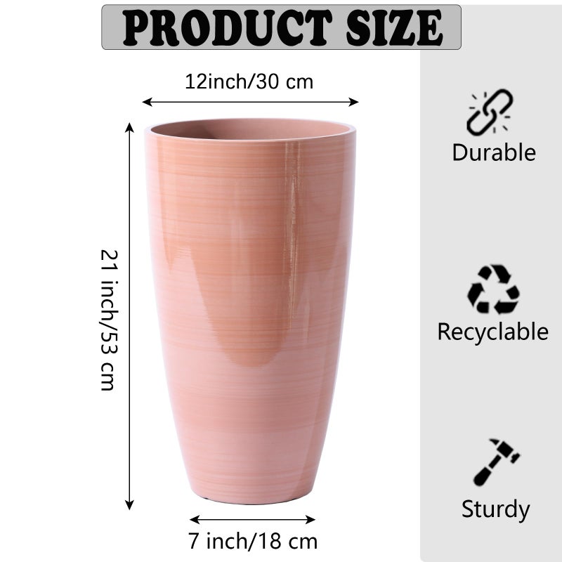 SE SUN-E Front Porch Decor Lightweight Large Planter for Indoor Outdoor Terracotta-Look Finish Tall Flower Pot for Porches Terraces Patio Backyard Planter Boxes Sun-Resistant Garden Decor Planters Drainage - Image 3