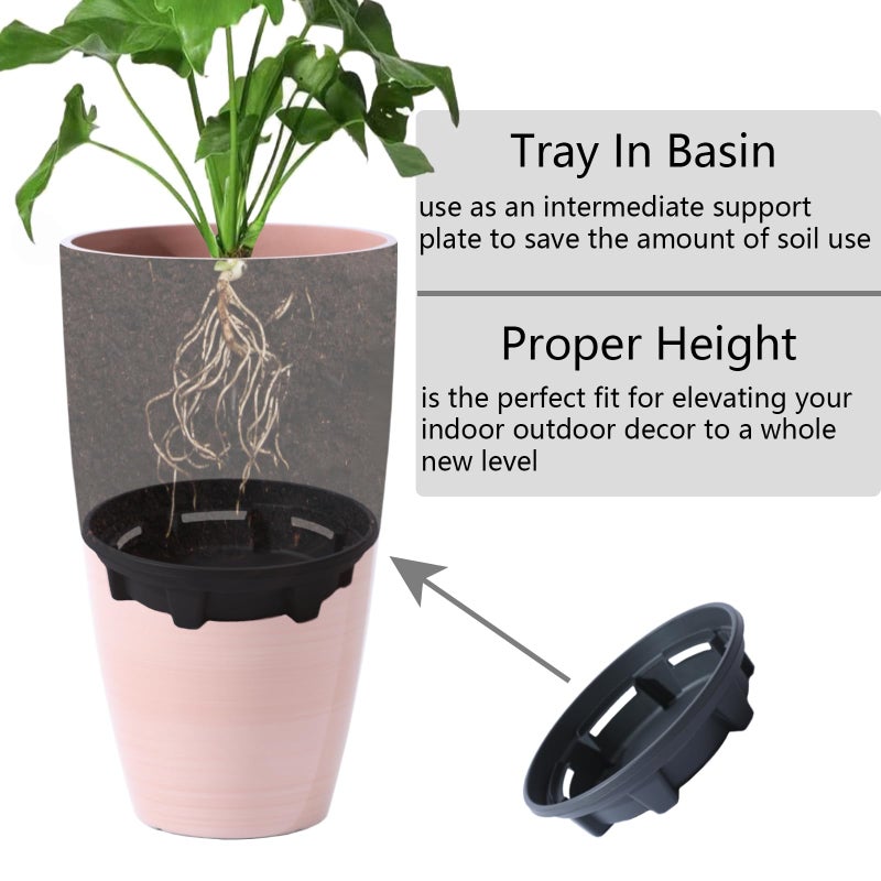 SE SUN-E Front Porch Decor Lightweight Large Planter for Indoor Outdoor Terracotta-Look Finish Tall Flower Pot for Porches Terraces Patio Backyard Planter Boxes Sun-Resistant Garden Decor Planters Drainage - Image 4