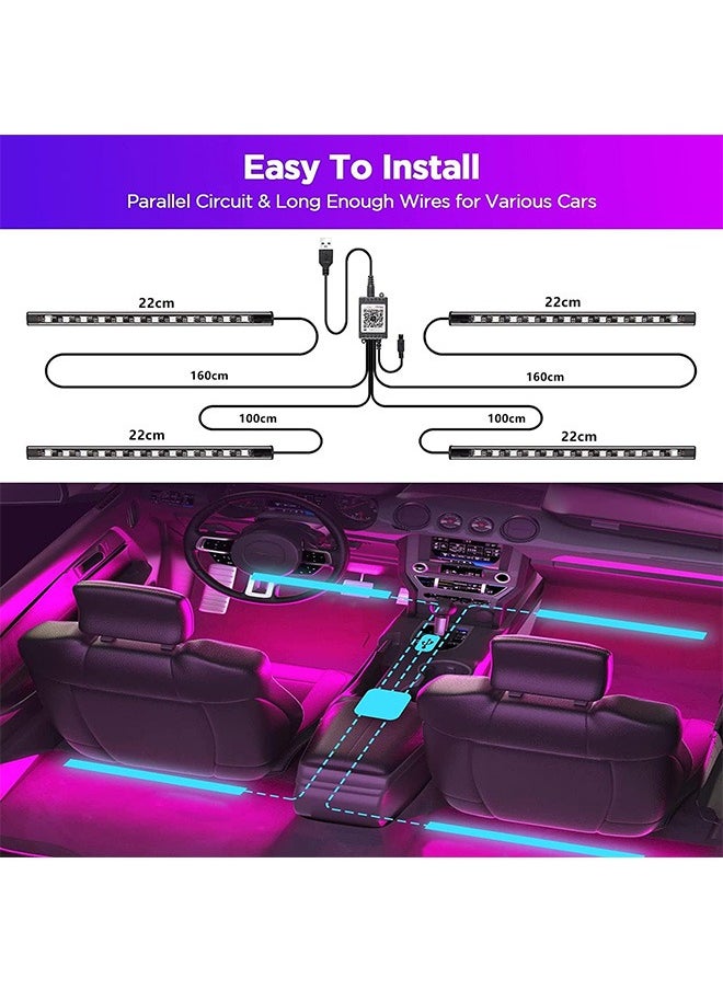 Garlo LED Lights for Car, Car Strip Lights Car Accessories, Ultra Bright Music Sync, Smart App Control Multicolor, Sound Actived Under Dash USB Port LED Car Lights for Car,Truck, SUV, Jeep.  - Image 5