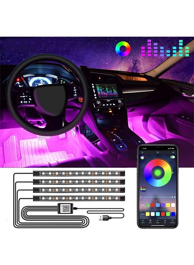 Garlo LED Lights for Car, Car Strip Lights Car Accessories, Ultra Bright Music Sync, Smart App Control Multicolor, Sound Actived Under Dash USB Port LED Car Lights for Car,Truck, SUV, Jeep.  - Image 1