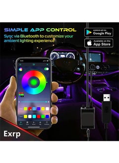 Garlo LED Lights for Car, Car Strip Lights Car Accessories, Ultra Bright Music Sync, Smart App Control Multicolor, Sound Actived Under Dash USB Port LED Car Lights for Car,Truck, SUV, Jeep.  - Image 3