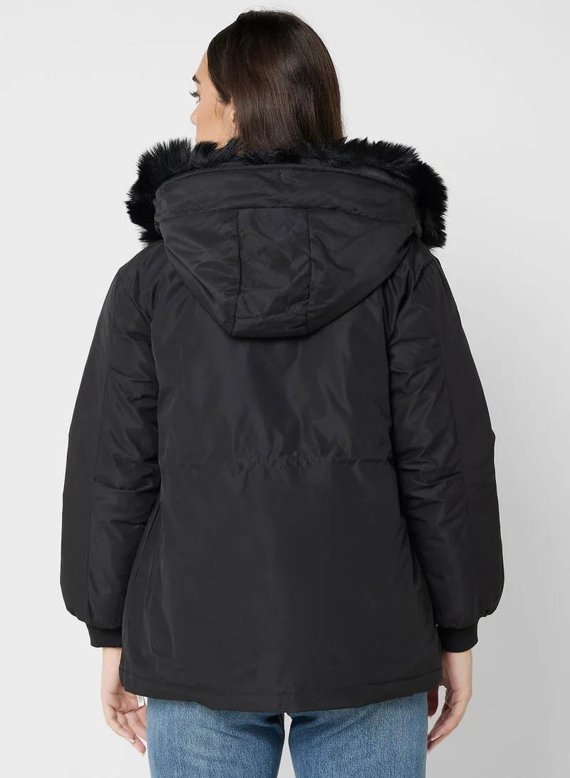 Khizana Padded Jacket With Fur Hood