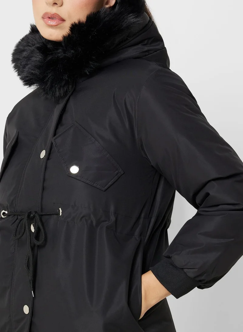 Khizana Padded Jacket With Fur Hood