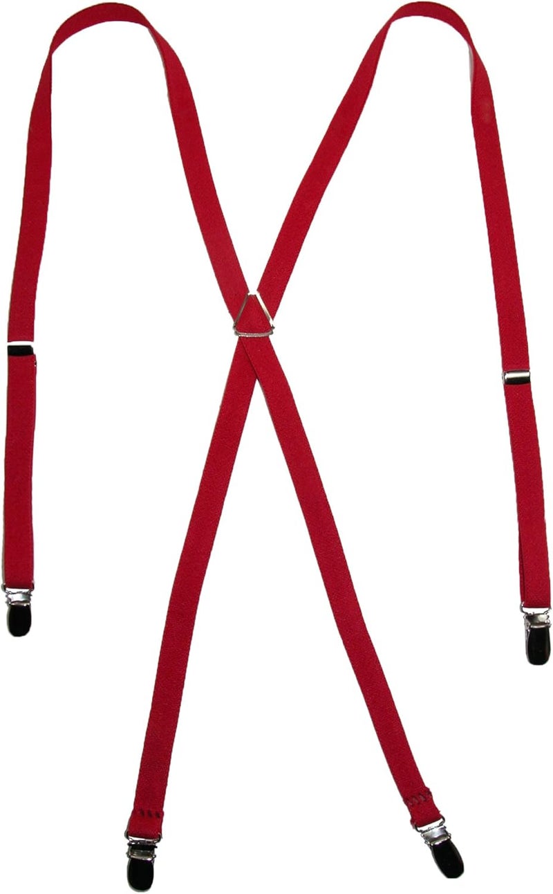 CTM Women's Elastic Clip-End 1/2 Inch Skinny Urban Suspenders - Image 2