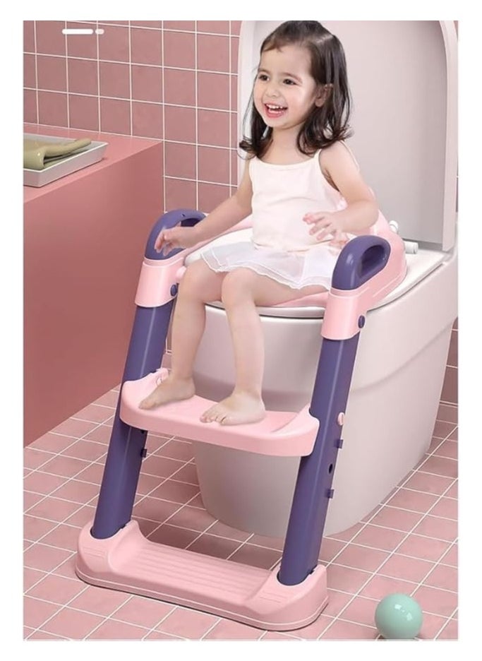 Generic - Toddler Potty Training Seat with Step Stool Ladder - Foldable Toilet Training Seat with Splash Guard, Comfortable Cushion, and Non-Slip Design - Image 1