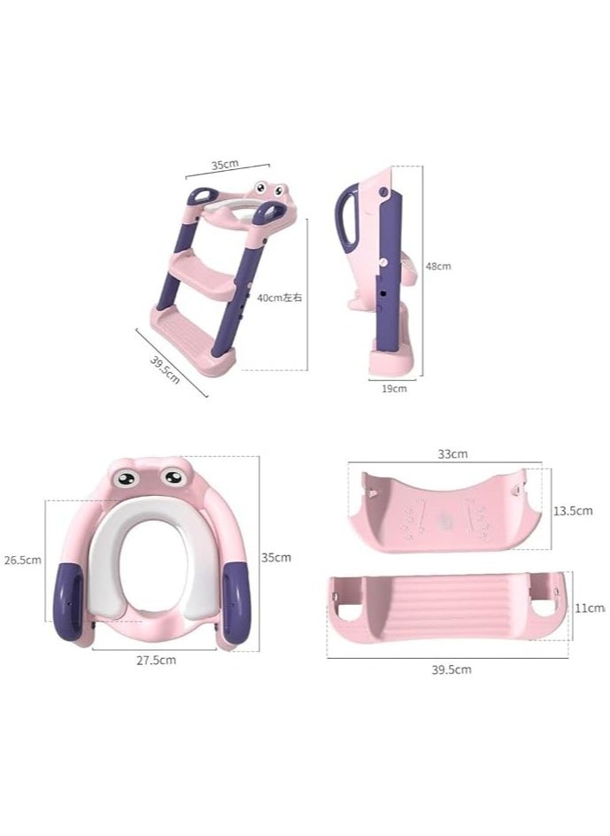 Generic - Toddler Potty Training Seat with Step Stool Ladder - Foldable Toilet Training Seat with Splash Guard, Comfortable Cushion, and Non-Slip Design - Image 1