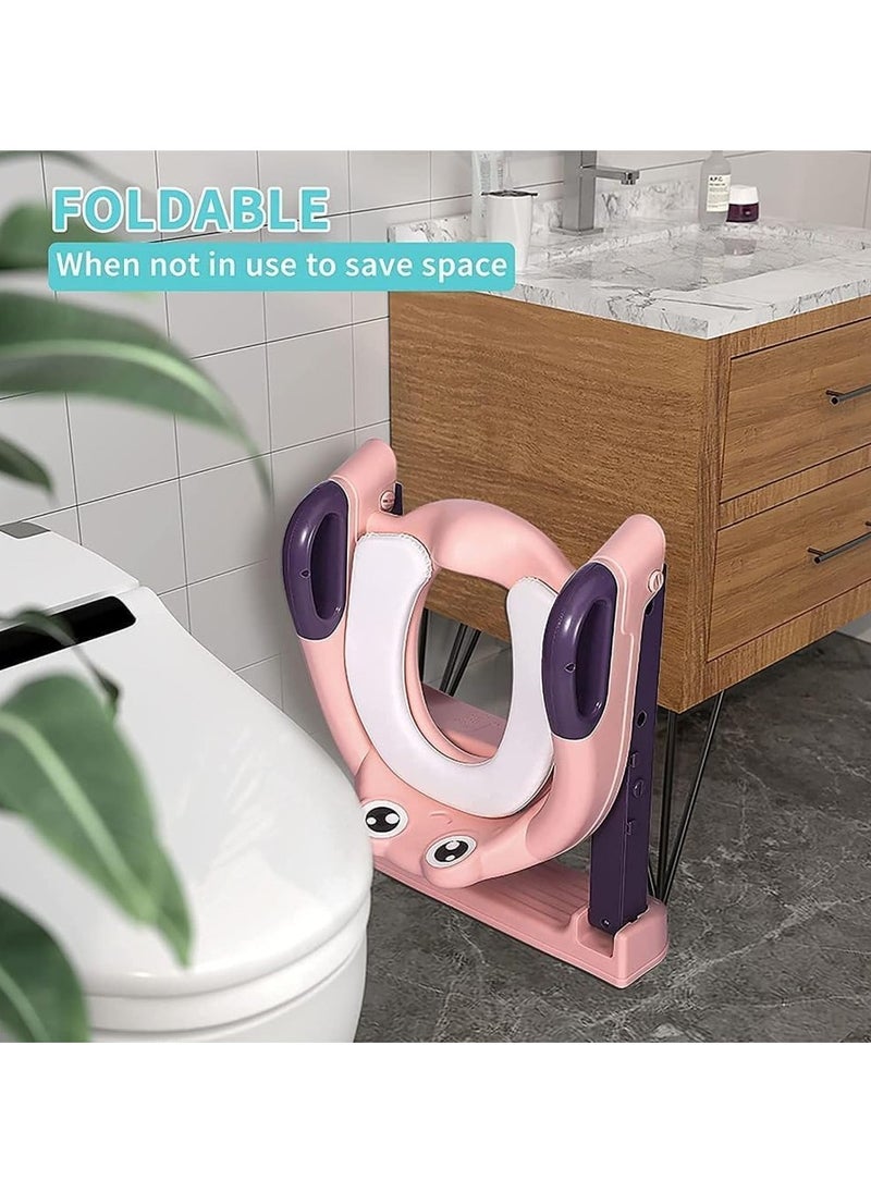 Generic - Toddler Potty Training Seat with Step Stool Ladder - Foldable Toilet Training Seat with Splash Guard, Comfortable Cushion, and Non-Slip Design - Image 1