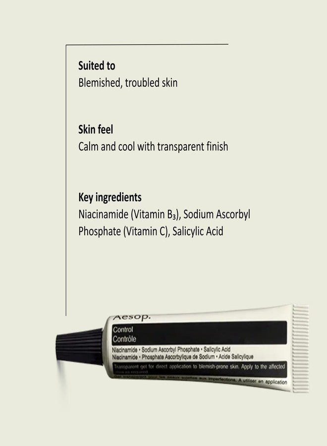 Aesop Control | Targeted Blemish Treatment Gel with Niacinamide & Salicylic Acid | Clears Pimples & Calms Skin | Fast-Acting, Non-Drying | 0.3 oz - Image 2