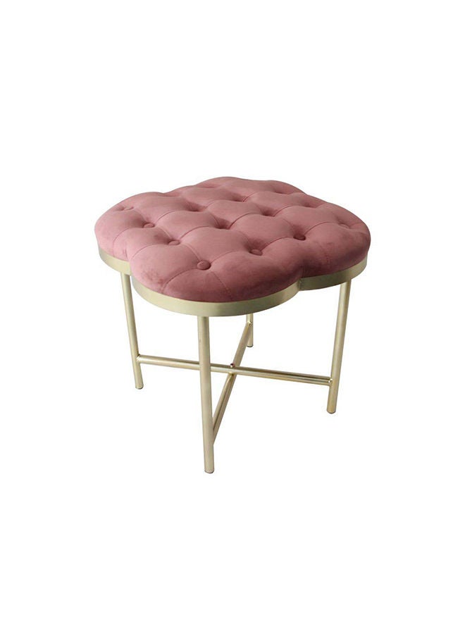 DANUBE HOME كرسي عثماني متعدد الوظائف من Elvira Flower Button Stool بمسند للقدمين مبطن بنعومة، أثاث عصري لغرفة المعيشة 45X45X45 سم، وردي  - Image 1