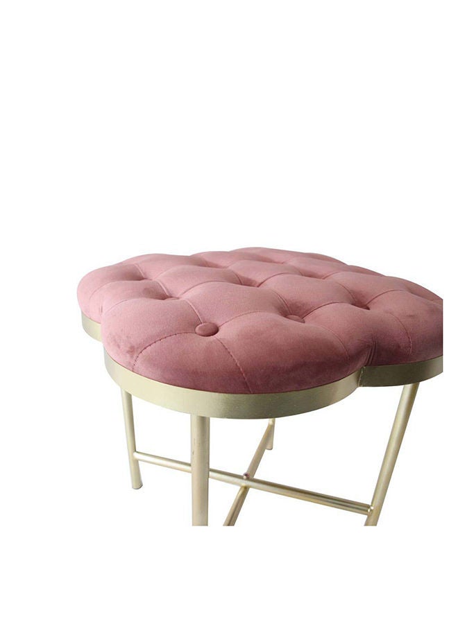 DANUBE HOME كرسي عثماني متعدد الوظائف من Elvira Flower Button Stool بمسند للقدمين مبطن بنعومة، أثاث عصري لغرفة المعيشة 45X45X45 سم، وردي  - Image 5
