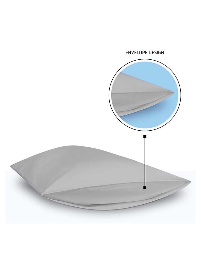 RocketLinen California King 4 Piece Bed Sheet Light Grey Set Flat Sheet Fitted Sheet & 2 Pillowcase 400 Thread Count Pure Cotton Sateen Weave Hotel Style (Cal King) - Image 3