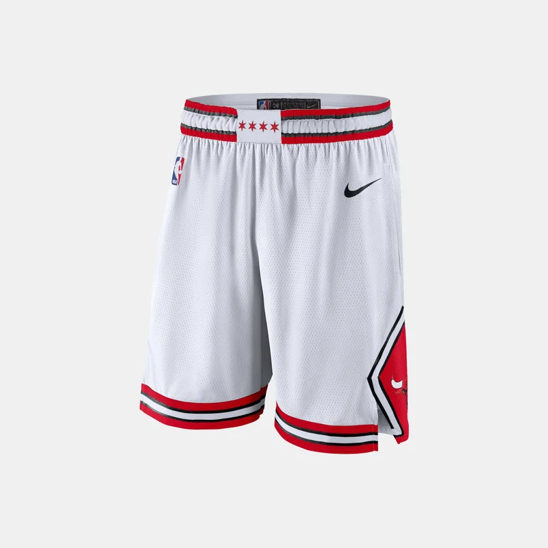 Nike White Men's NBA Chicago Bulls Association Edition Swingman Basketball Shorts for Men | Best Price UAE