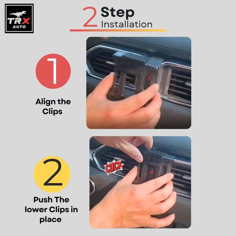 TRX AUTO Phone Holder Mount With Gravity Phone Holder For MG ZS & ZS EV 2017 To 2023 | MG ZS Accessories 2024 | MG ZS Mobile Phone Holder - Image 5