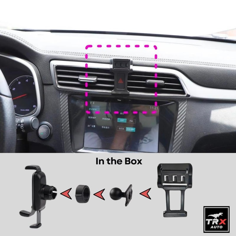 TRX AUTO Phone Holder Mount With Gravity Phone Holder For MG ZS & ZS EV 2017 To 2023 | MG ZS Accessories 2024 | MG ZS Mobile Phone Holder - Image 4