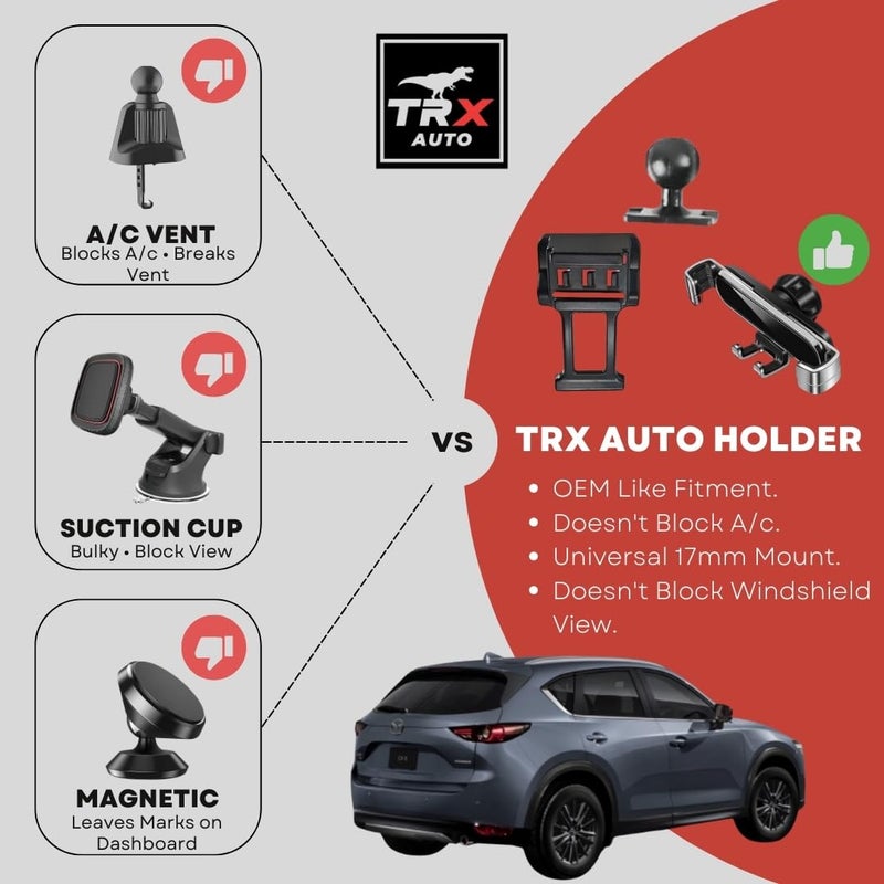 TRX AUTO Phone Holder Mount With Gravity Phone Holder For MG ZS & ZS EV 2017 To 2023 | MG ZS Accessories 2024 | MG ZS Mobile Phone Holder - Image 3
