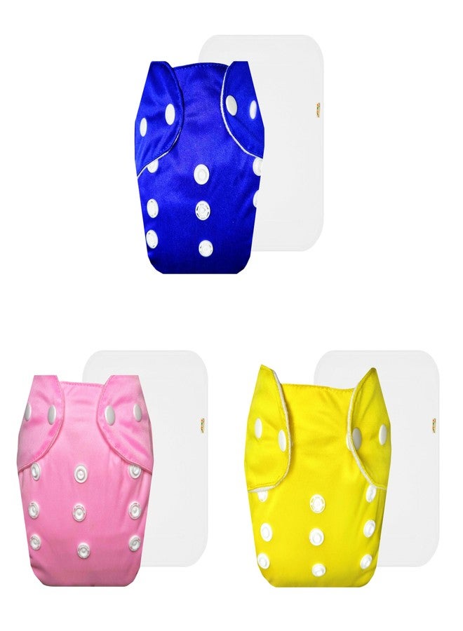 Dumbledo Lite Cloth Diaper with Cotton Insert (Pack of 3) | Dry Feel and Comfortable | Leakproof | Adjustable Snaps | Trusted by Moms | 3 Months - 2 Years | Unisex Baby - Image 1