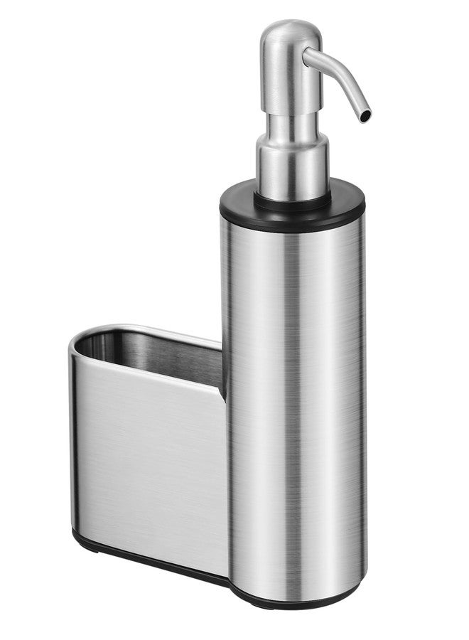 CHBKT Kitchen Soap Dispenser with Sponge Holder, 12 oz Dish Soap Dispenser for Kitchen Sink Countertop, Stainless Steel Pump, Organizer Holder with Storage for Bathroom - Image 1