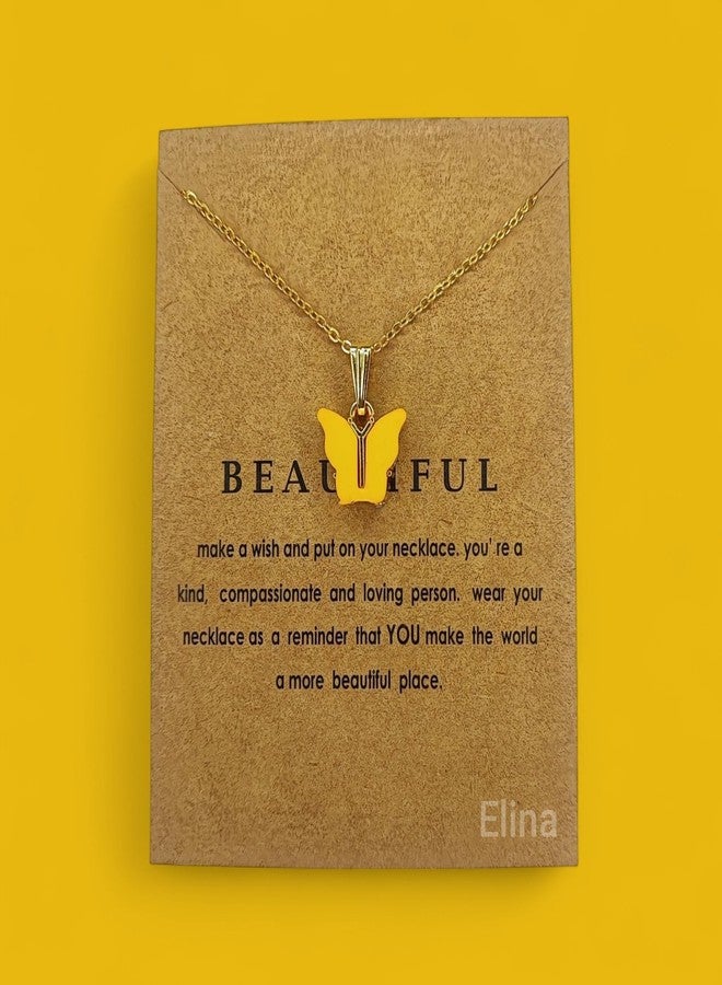 Elina Latest Fashion 5 Pcs Butterfly Jewellery Necklace Set, Gold Plated Stylish Pendant Chain for Women, Girls Gift Combo(Multi Color)(Set of 5 Pcs) - Image 5