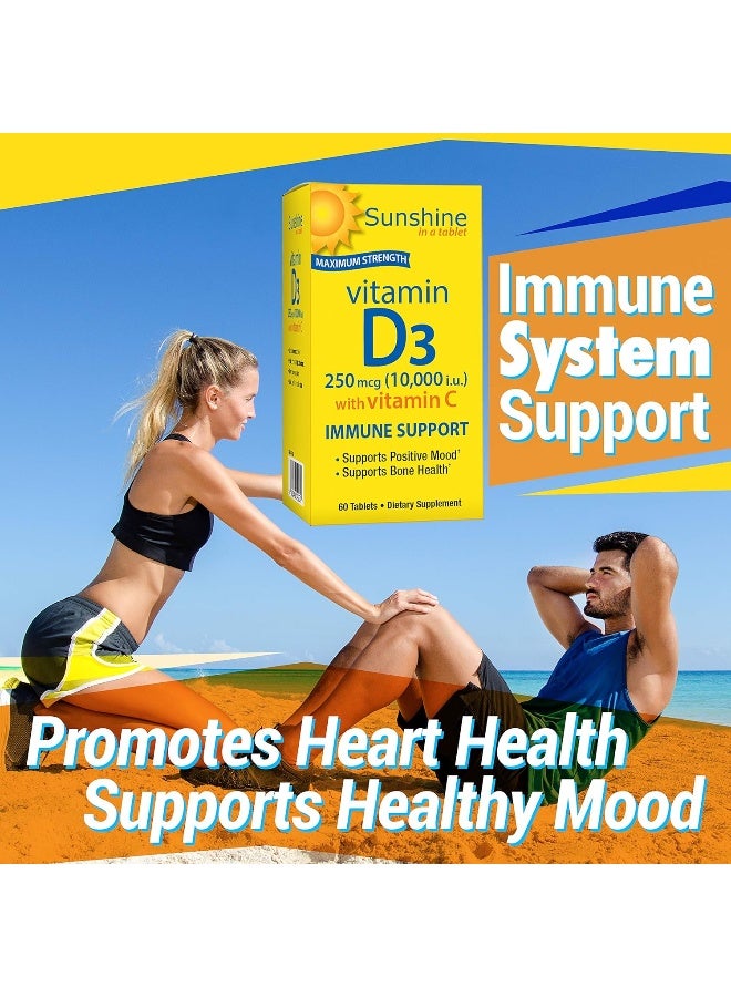 SUN SHINE Sunshine Vitamin D 10,000 IU, Healthy and Strong Bones, 30 Servings - Image 2