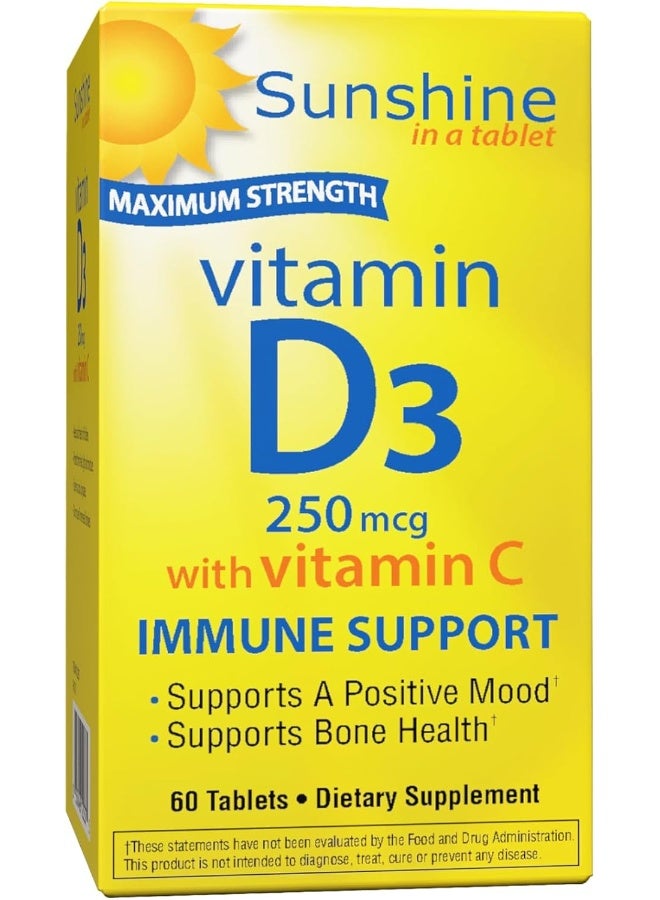 SUN SHINE Sunshine Vitamin D 10,000 IU, Healthy and Strong Bones, 30 Servings - Image 1