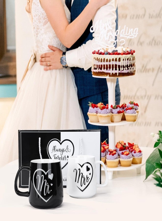 LIHAO Mr And Mrs Mugs Set of 2, Couple Coffee Mugs for Wedding, Engagement, Anniversary, Valentine's Day, His And Her Wedding, Marriage Gifts - Image 4
