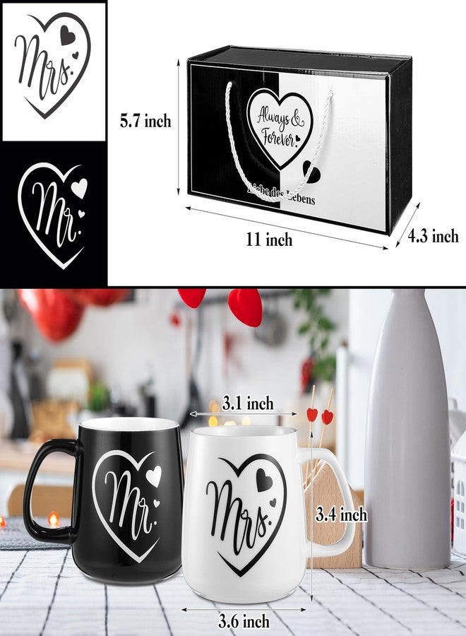 LIHAO Mr And Mrs Mugs Set of 2, Couple Coffee Mugs for Wedding, Engagement, Anniversary, Valentine's Day, His And Her Wedding, Marriage Gifts - Image 2