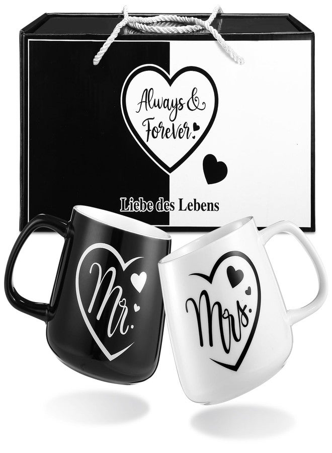 LIHAO Mr And Mrs Mugs Set of 2, Couple Coffee Mugs for Wedding, Engagement, Anniversary, Valentine's Day, His And Her Wedding, Marriage Gifts - Image 1